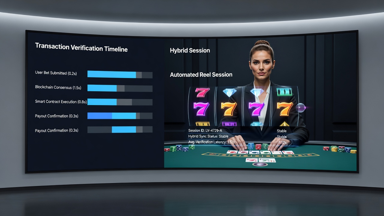 Hybride Spielsession mit Live-Dealer und automatisierten Reels auf Smartphone